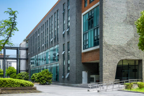 Empty floor and modern office building